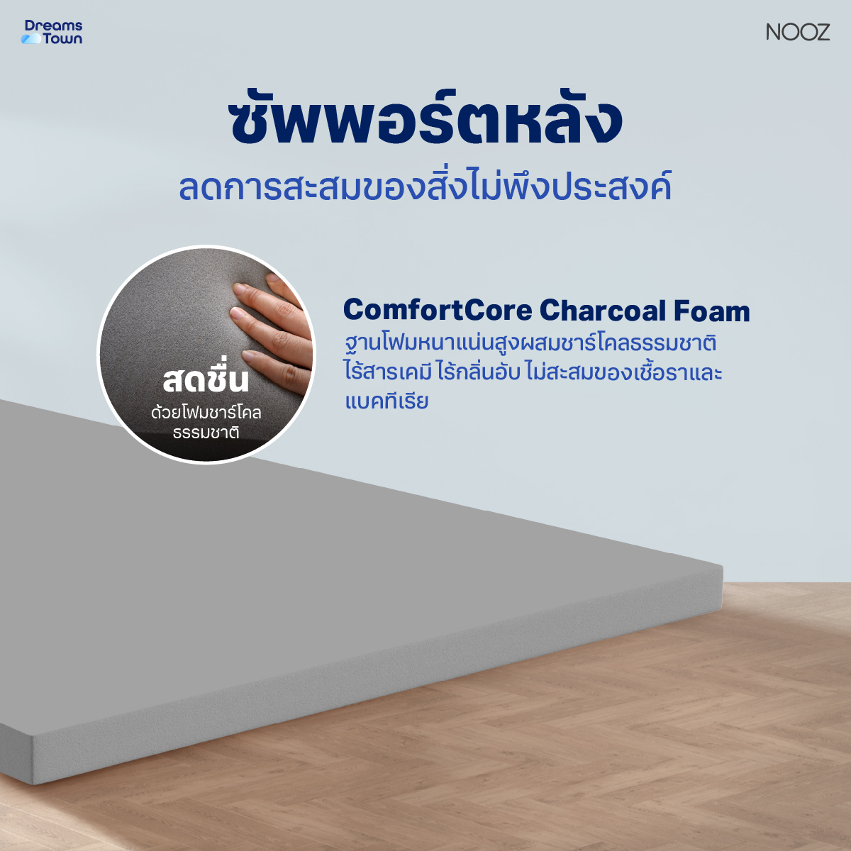 ที่นอนเมมโมรี่โฟม 3.5 ฟุต NOOZ EVENING LITE EVO หนา 4 นิ้ว_4